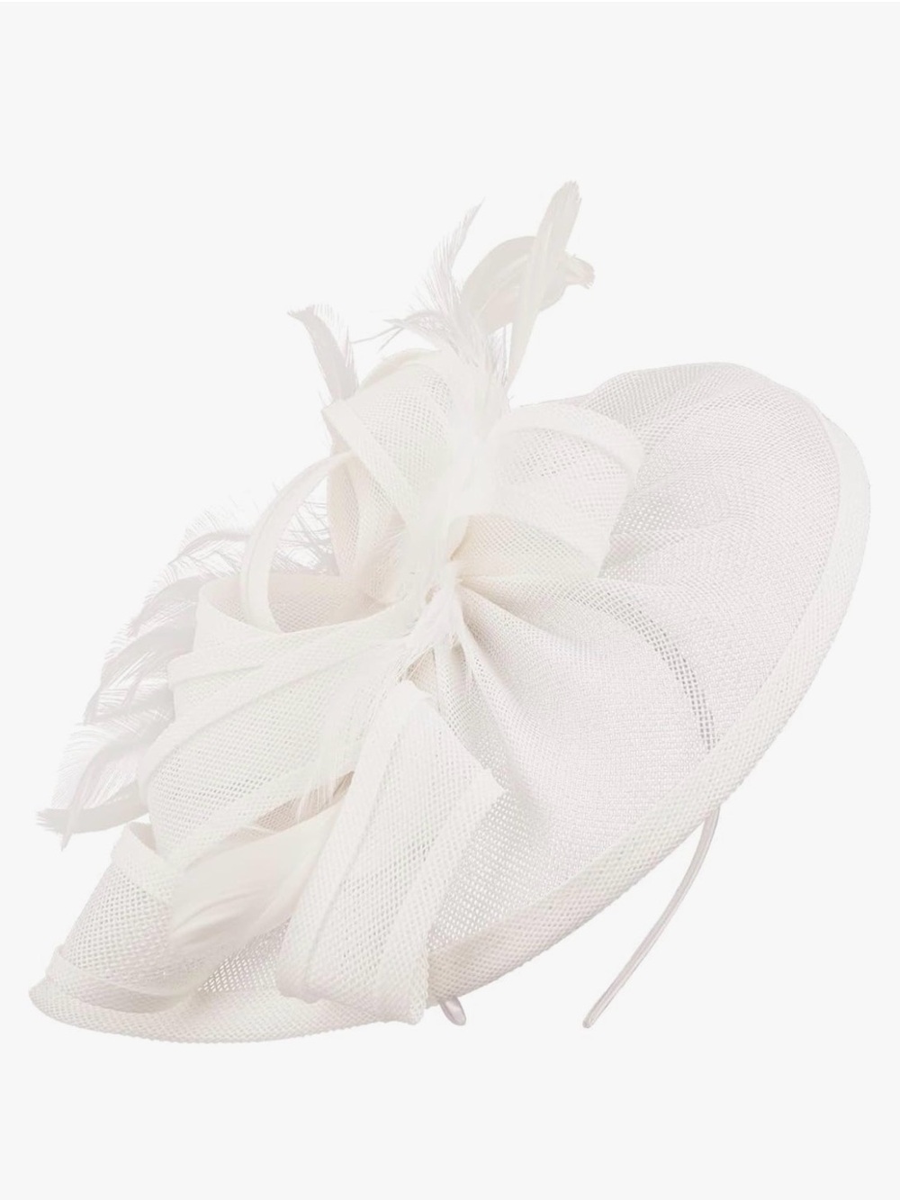 Elegant Ivory Feather Fascinator Headband - Picture 5 of 6